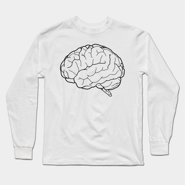 Brain Line Art small Long Sleeve T-Shirt by Organoleptic